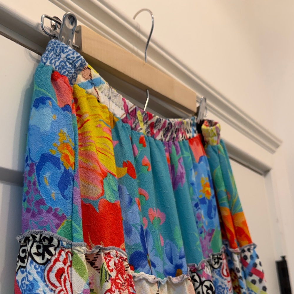 John Mark Vibrant Floral Patchwork Maxi Skirt - image 4